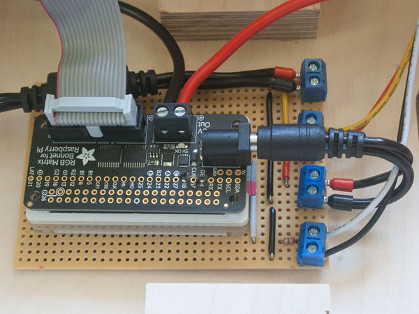 Close up of the internal electronics on a Vero board